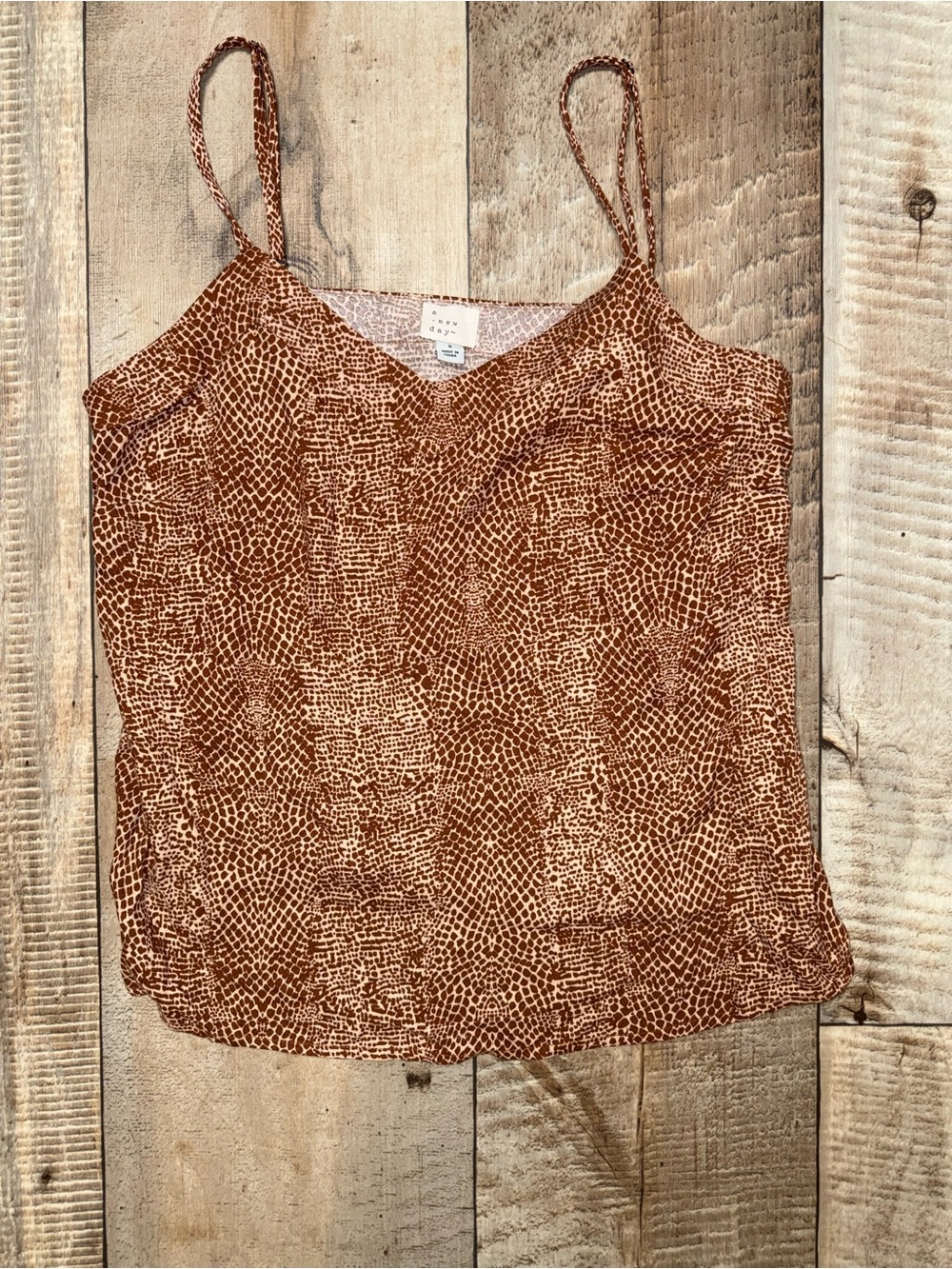 a new day Rust Brown Animal Print Cami